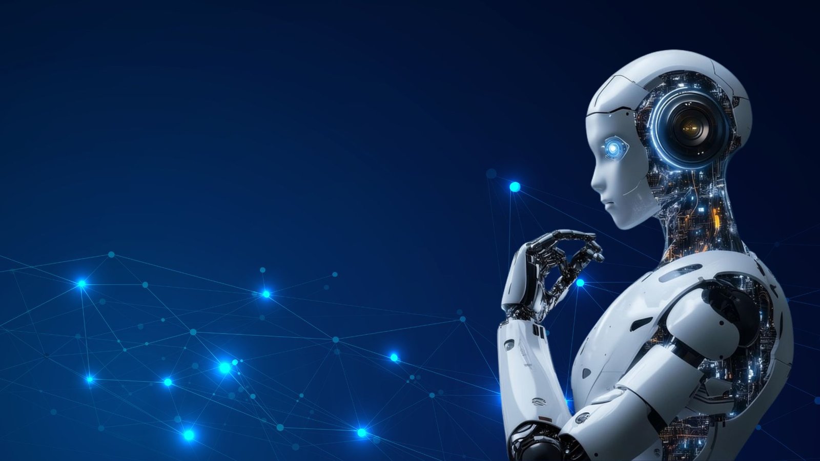 Blue futurist technological artificial intelligence